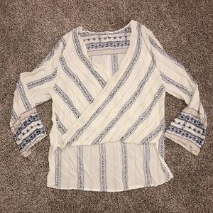 Boho wrap long sleeve top